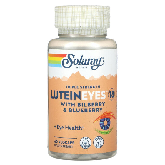 Витамины и БАДы SOLARAY LuteinEyes 18 с брусникой и голубикой, утроенной мощности, 60 VegCaps