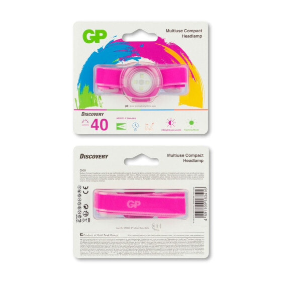 GP Battery GP Lighting CH31 - Headband flashlight - Pink - LED - 100 lm - 40 m - CR2025