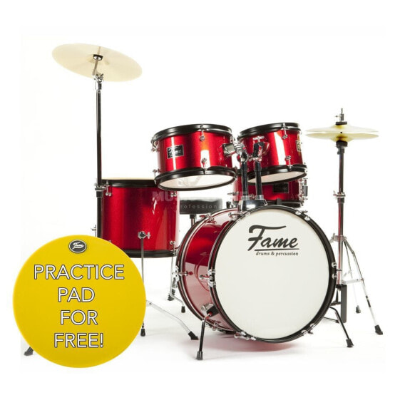 Fame JBJ1049A-R "Elias" Junior 5-Piece Drum Kit (Red)