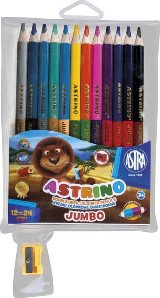 Astra Kredki oĹ‚Ăłwkowe dwustronne 24 kolory Astrino Jumbo