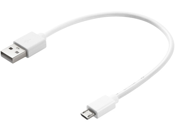 SANDBERG MicroUSB Sync/ChargeCable 0.2m - 0.2 m - USB A - Micro-USB B - USB 2.0 - White