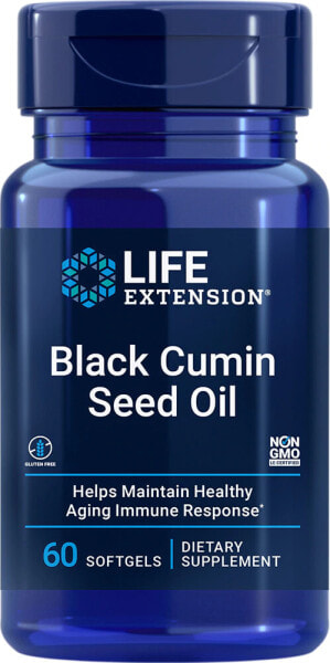 Life Extension Black Cumin Seed Oil Масло из семян черного тмина 60 гелевых капсул