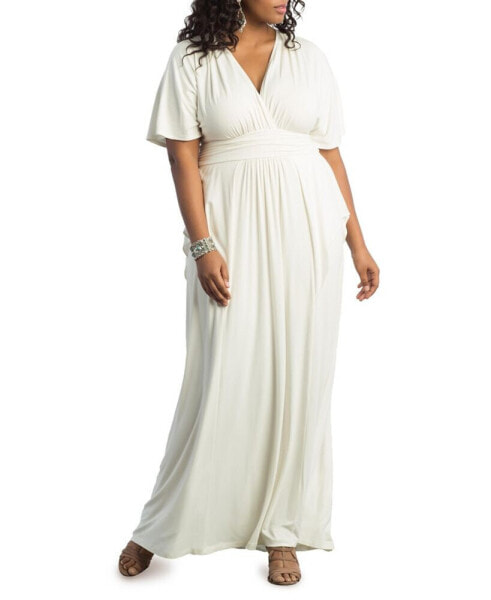 Plus Size Indie Flair Maxi Dress with Kimono Sleeves