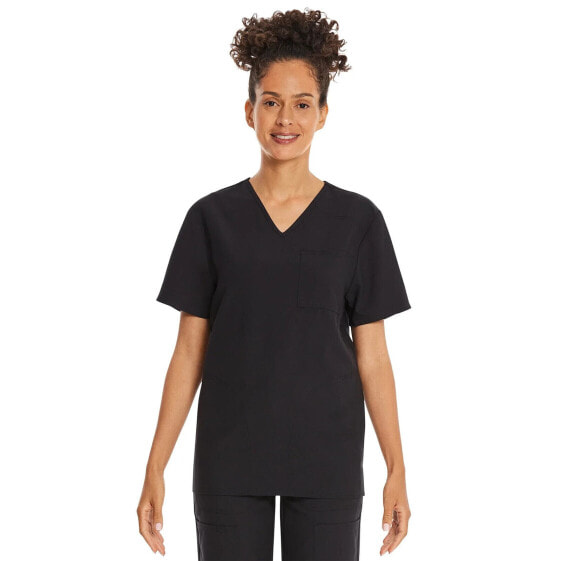 Scrubstar Core Essentials V-Neck Scrub Top Unisex Small Black Shortsleeve Solid​