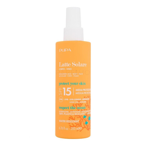 Pupa Sunscreen Milk SPF15 200 ml sonnenschutz wasserfest unisex