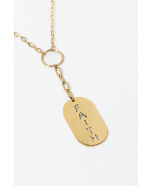 KC Chic Designs 316L It Girl Gold-Tone Dog Tag Necklace