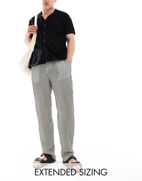 ASOS DESIGN relaxed striped trousers in black and white