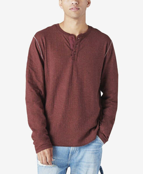 Свитер Lucky Brand мужской с длинным рукавом Henley Duo-Fold