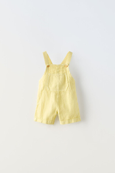 Short linen dungarees