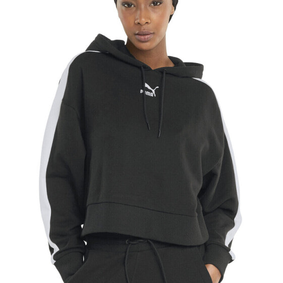 Puma Iconic T7 Crop Pullover Hoodie Womens Size XS Casual Outerwear 531621-01