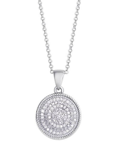 Macy's diamond 1/4 ct. t.w. Circle Pendant Necklace in Sterling Silver