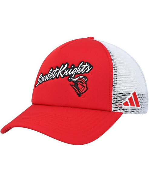 Красная бейсболка с прямым козырьком Rutgers Scarlet Knights Adidas