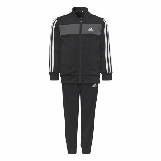 Детский спортивный костюм Adidas Essentials Shiny 3 Stripes Чёрный