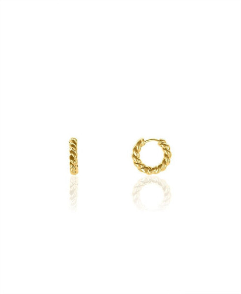 Women's Lucy Huggies 18K Gold Plated Brass Earrings