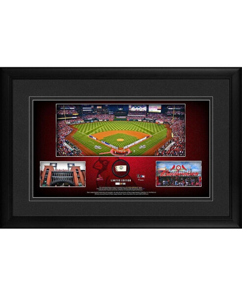 St. Louis Cardinals Framed 10" x 18" Stadium Panoramic Collage with a Piece of Game-Used Baseball - Limited Edition of 500