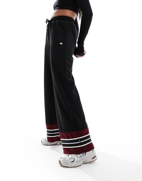 ellesse Tricia wide leg track pants in black