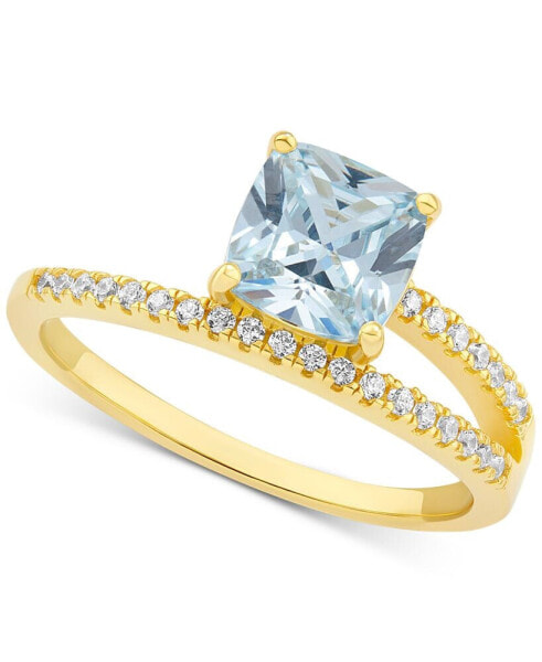 Cubic Zirconia Asymmetric Ring in 18k Gold-Plated Sterling Silver, Created for Macy's