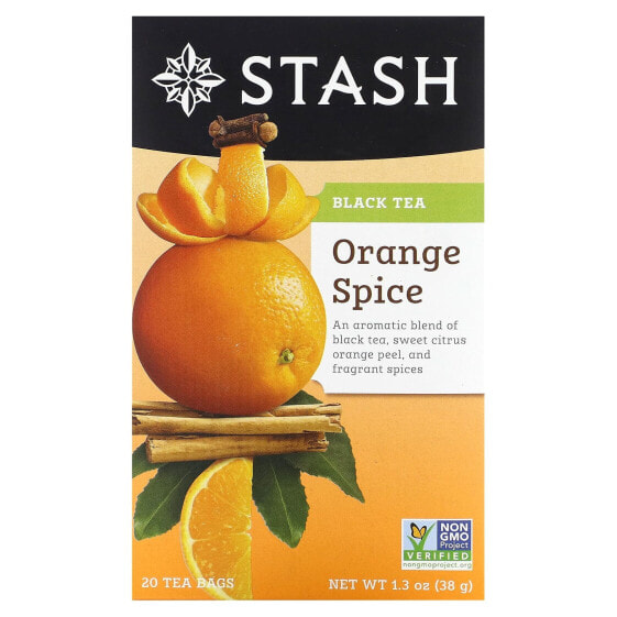 Black Tea, Orange Spice, 20 Tea Bags, 1.3 oz (38 g)