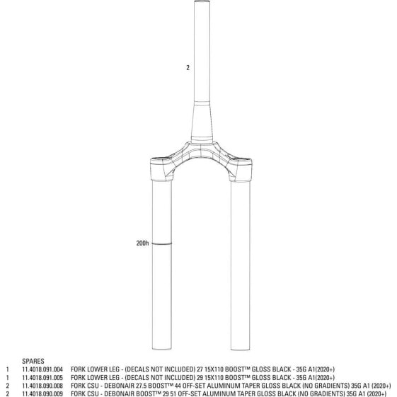 Вилка для велосипеда RockShox Bridge And Bars 35 Gold 44 Offset