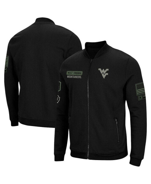 Men's Black West Virginia Mountaineers OHT Military-Inspired Appreciation High-Speed Bomber Full-Zip Jacket