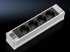 DK 7856.100 - 4 AC outlet(s) - Indoor - Type D - Aluminum - Plastic - Aluminum - Black - 250 mm
