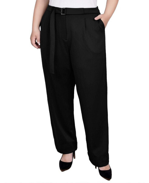 Plus Size Belted Scuba Pants