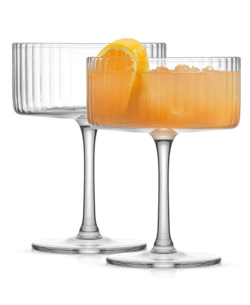 Elle Ribbed Coupe Martini Glasses, Set of 2