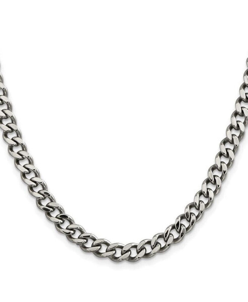 Stainless Steel 6.75mm Curb Chain Necklace