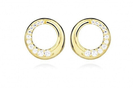 Beautiful gold-plated earrings with cubic zirconia SC493
