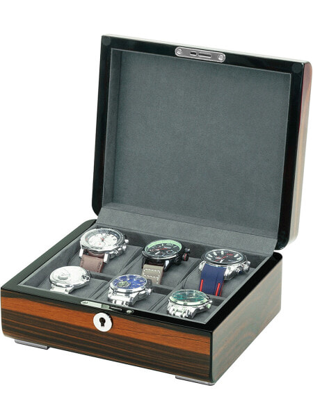 Rothenschild watch case RS-2432-EB for 6 watches ebony