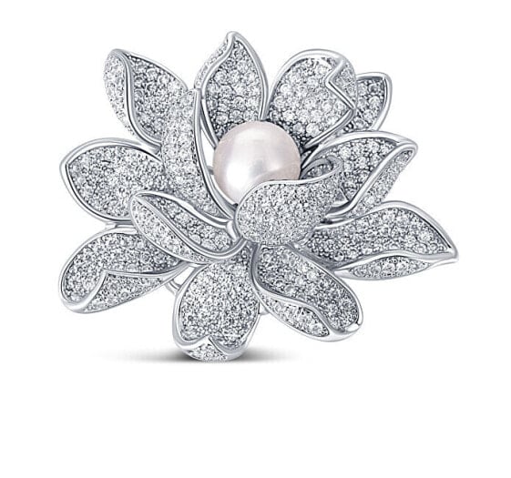 Beautiful brooch with pearl 2in1 Lotus flower JL0697