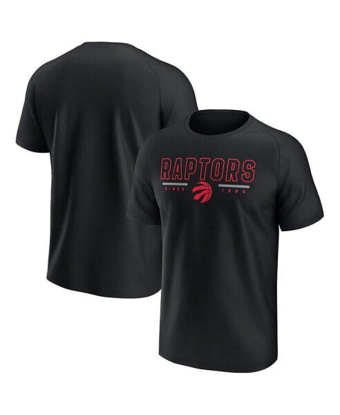 Men's Black Toronto Raptors Raglan T-shirt
