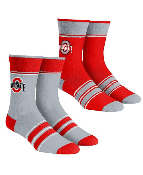 Men's and Women's Socks Ohio State Buckeyes Multi-Stripe 2-Pack Team Crew Sock Set