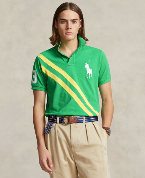 Men's Custom Slim Fit Big Pony Mesh Polo Shirt