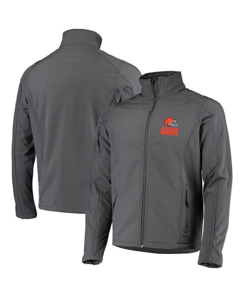 Men's Charcoal Cleveland Browns Sonoma Softshell Full-Zip Jacket