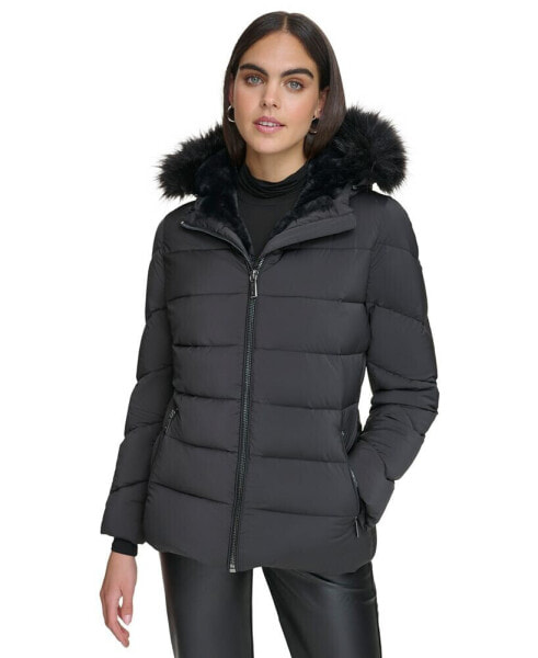 Calvin klein fur store trim coat