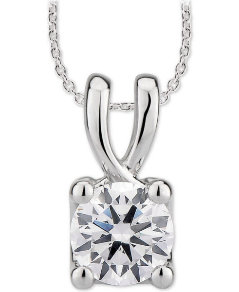 GIA Certified Diamonds gIA Certified Diamond Solitaire Diamond 18" Pendant Necklace (1/2 ct. t.w.) in 14k White Gold