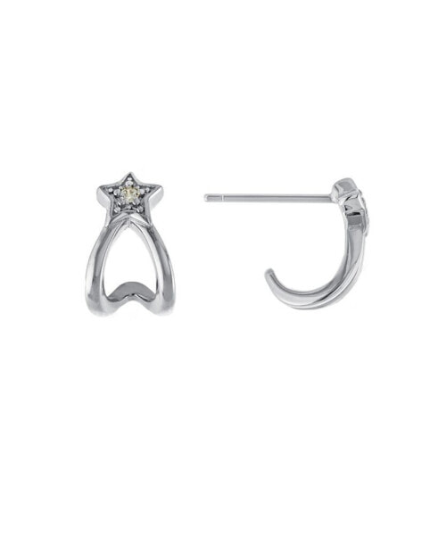 Clear Cubic Zirconia Post Star Earrings