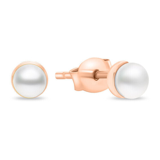 Elegant rose gold earrings with pearl EA981RAU