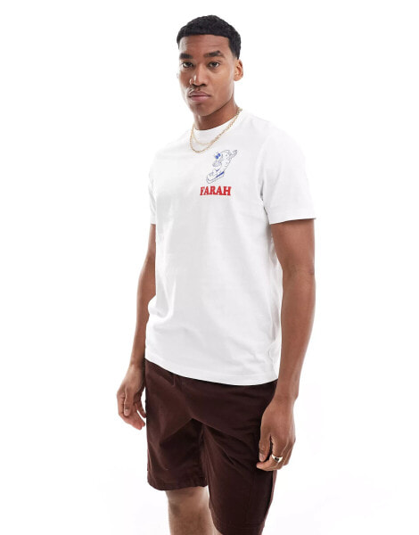 Farah graphic back t-shirt in white