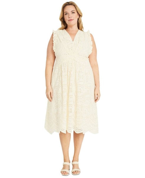 Plus Size Eyelet Midi Dress