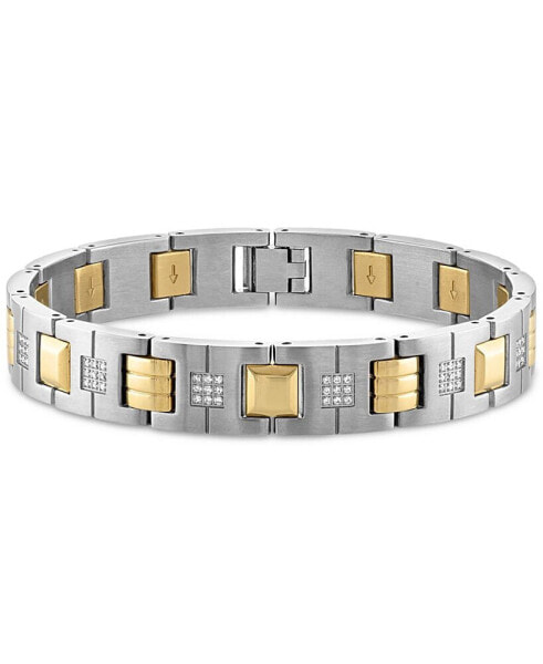 Men's Diamond Watch Link Bracelet (1/2 ct. t.w.) in Stainless Steel and Gold-Tone Ion-Plate