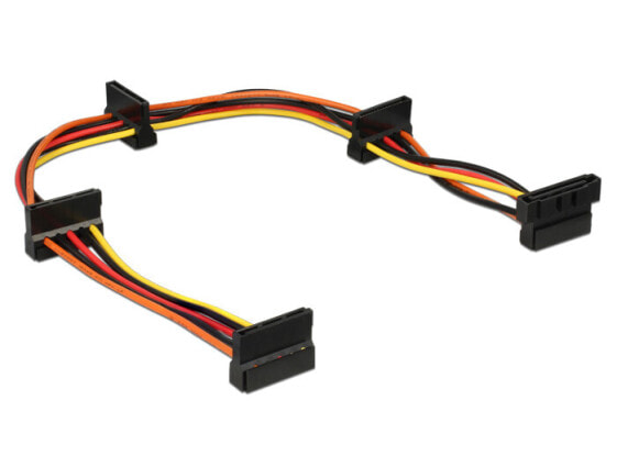 Delock 60141 - 0.4 m - SATA 15-pin - Male - Male - Multicolour