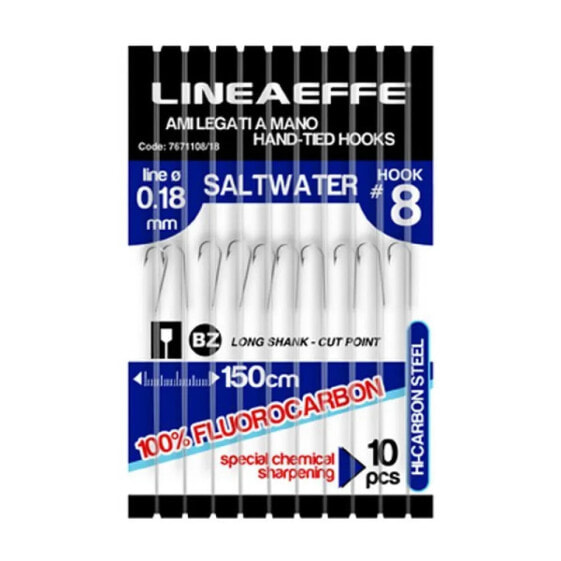 Крючок рыболовный Lineaeffe Nylon Salt Water Tied Hook 0.200 мм