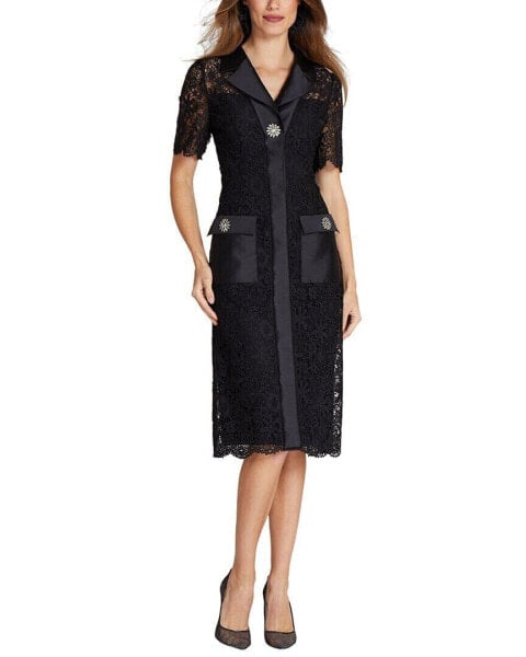 Teri Jon By Rickie Freeman Special Occasion Silk-Blend Embellished Dress Women's