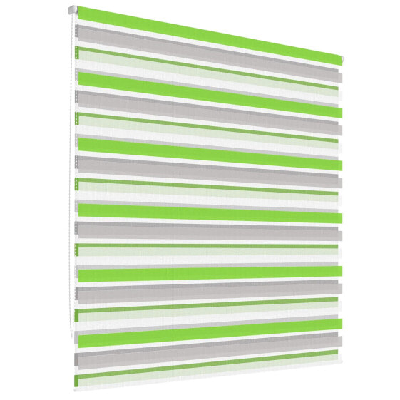 Doppelrollo Grün-Grau-Weiß 65x150 cm