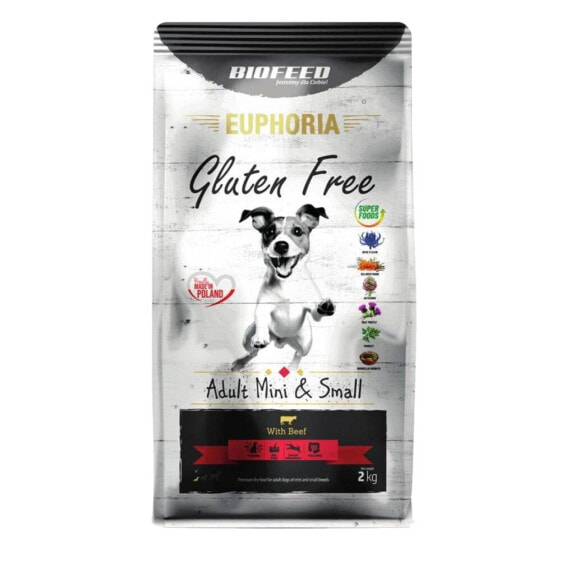 BIOFEED Euphoria gluten free adult mini & small beef 2 kg dog food