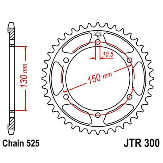 JT SPROCKETS 525 JTR300.48ZBK Steel Rear Sprocket