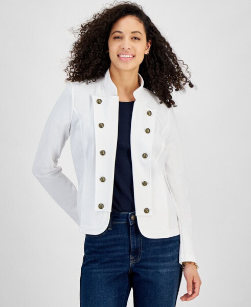 Women's Solid Open-Front Band Jacket