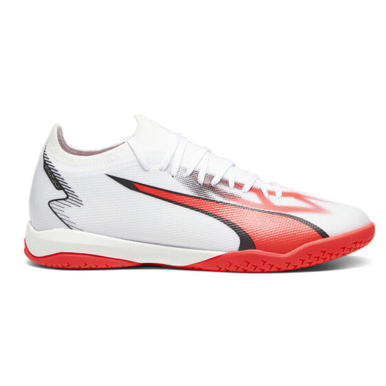 Puma Ultra Match Indoor Soccer Mens Orange, White Sneakers Athletic Shoes 107522
